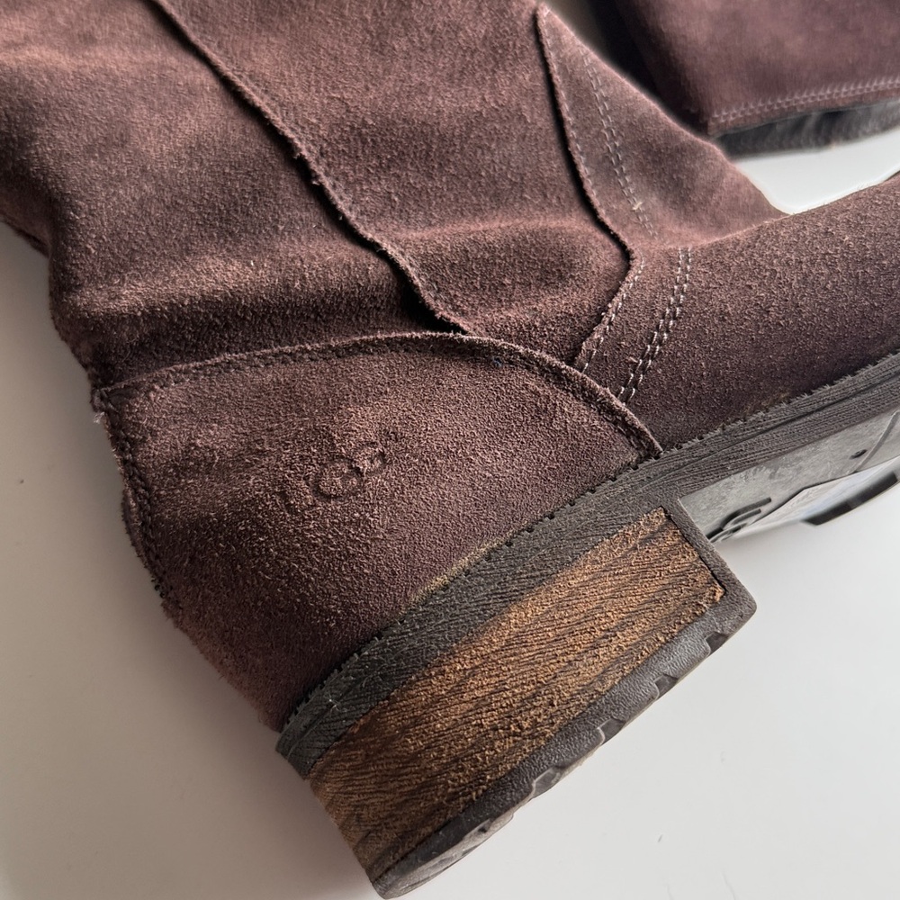 UGG brown suede riding knee high Seldon boots zip up 8.5 - Picture 6 of 16